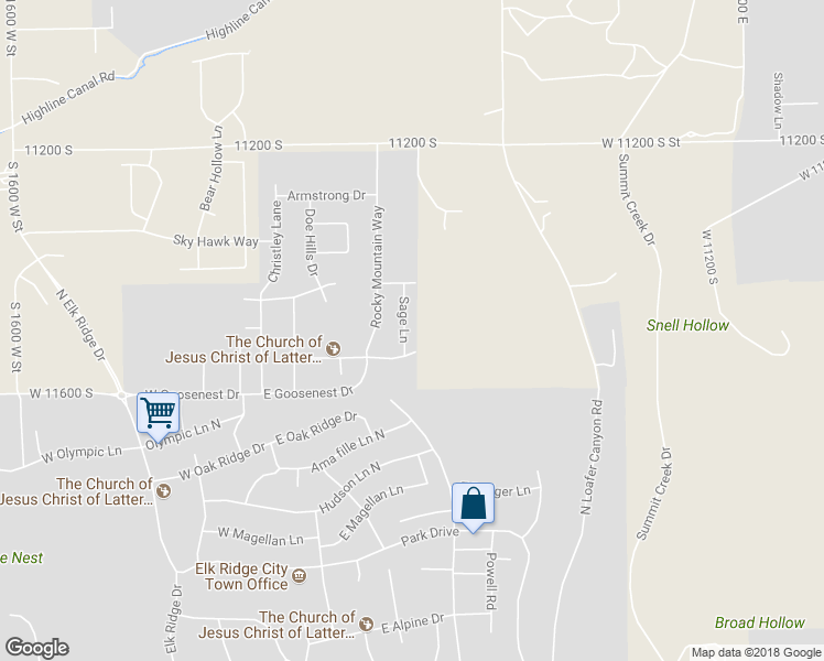 map of restaurants, bars, coffee shops, grocery stores, and more near 872 Sage Lane in Elk Ridge