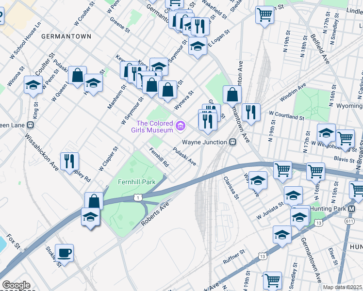 map of restaurants, bars, coffee shops, grocery stores, and more near 262 Apsley Street in Philadelphia