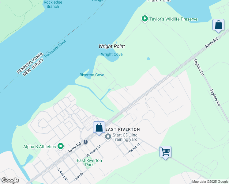 map of restaurants, bars, coffee shops, grocery stores, and more near 517 Kern Street in Riverton