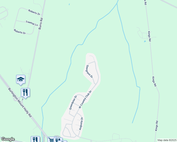map of restaurants, bars, coffee shops, grocery stores, and more near 29 Sawgrass Drive in Westampton