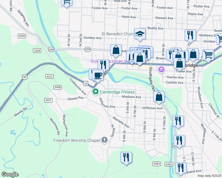 map of restaurants, bars, coffee shops, grocery stores, and more near 505 Orchard Avenue in Cambridge