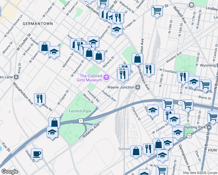 map of restaurants, bars, coffee shops, grocery stores, and more near 253 Berkley Street in Philadelphia