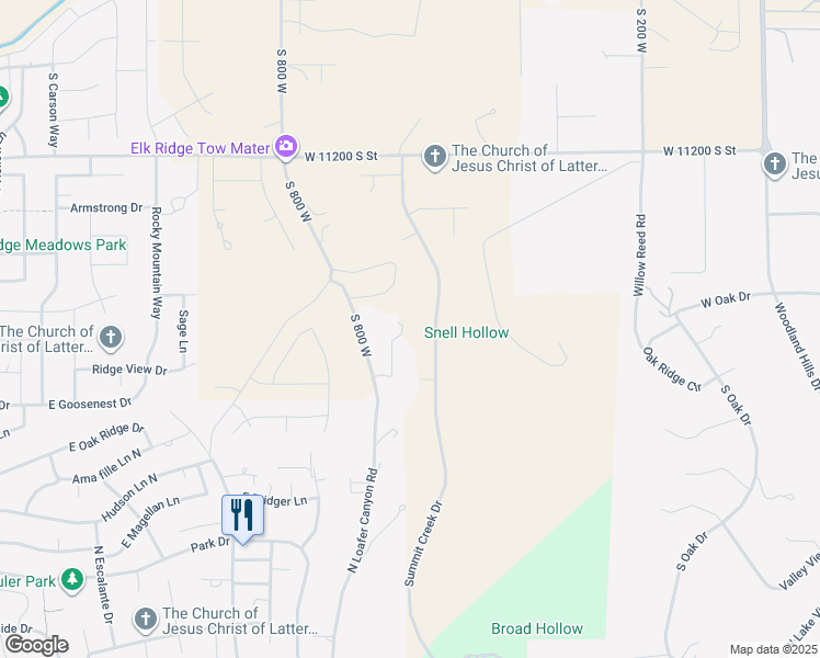 map of restaurants, bars, coffee shops, grocery stores, and more near 581 West Lucilles Cove in Woodland Hills