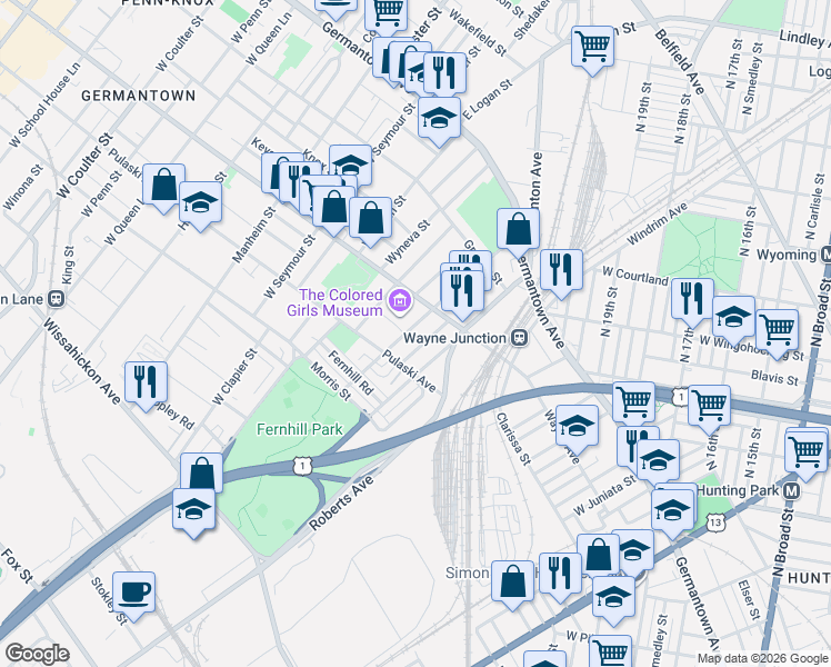 map of restaurants, bars, coffee shops, grocery stores, and more near 253 Berkley Street in Philadelphia
