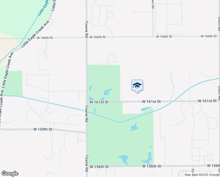 map of restaurants, bars, coffee shops, grocery stores, and more near 16233 Brigham Lane in Westfield