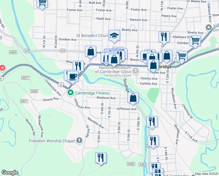 map of restaurants, bars, coffee shops, grocery stores, and more near 318 South 7th Street in Cambridge