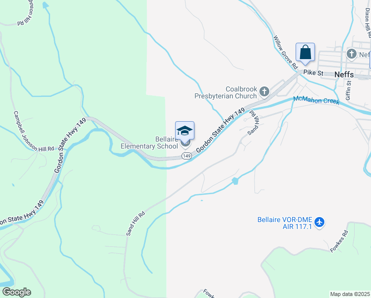 map of restaurants, bars, coffee shops, grocery stores, and more near 53299 Pike Street in Bellaire