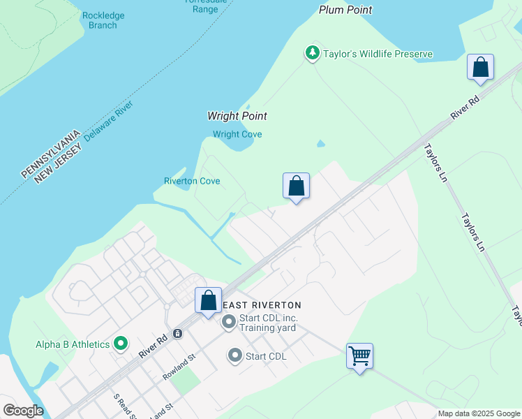 map of restaurants, bars, coffee shops, grocery stores, and more near 425 Inman Street in Cinnaminson