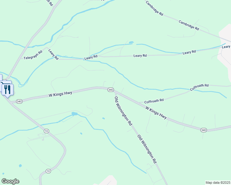 map of restaurants, bars, coffee shops, grocery stores, and more near 2 Old Wilmington Road in Coatesville