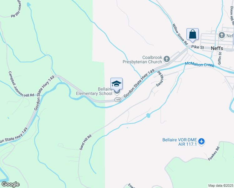 map of restaurants, bars, coffee shops, grocery stores, and more near 53299 Pike Street in Bellaire