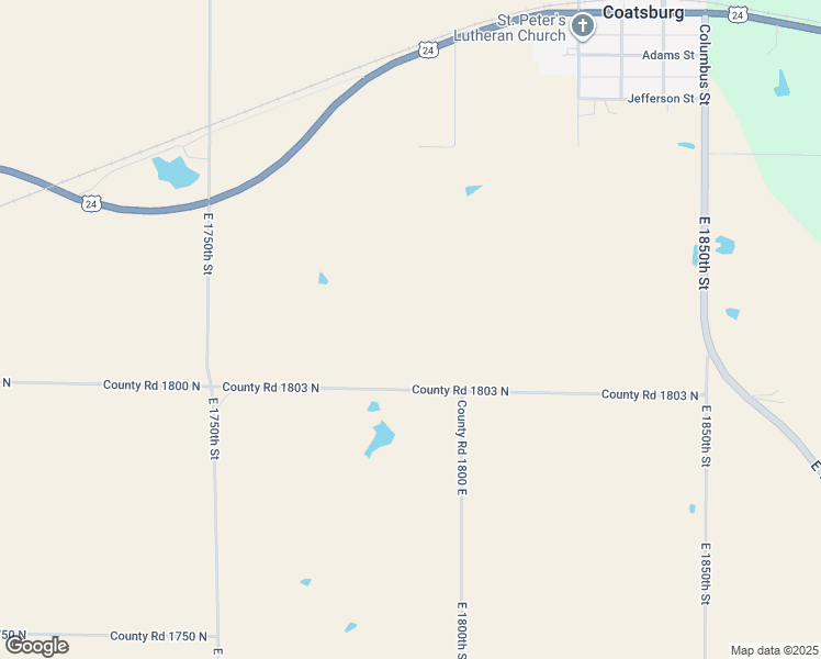 map of restaurants, bars, coffee shops, grocery stores, and more near 1789 North 1800th Avenue in Coatsburg