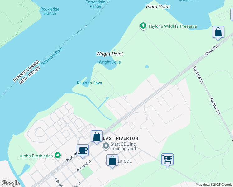 map of restaurants, bars, coffee shops, grocery stores, and more near 425 Inman Street in Cinnaminson