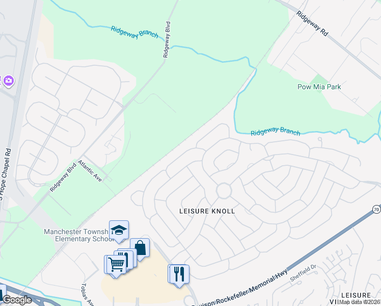map of restaurants, bars, coffee shops, grocery stores, and more near 12 Durham Avenue in Manchester Township