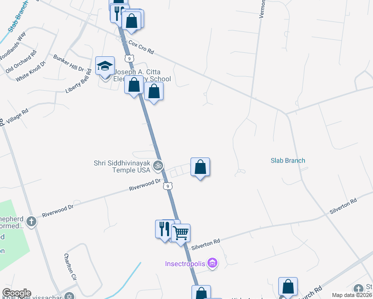 map of restaurants, bars, coffee shops, grocery stores, and more near 1931 U.S. 9 in Toms River