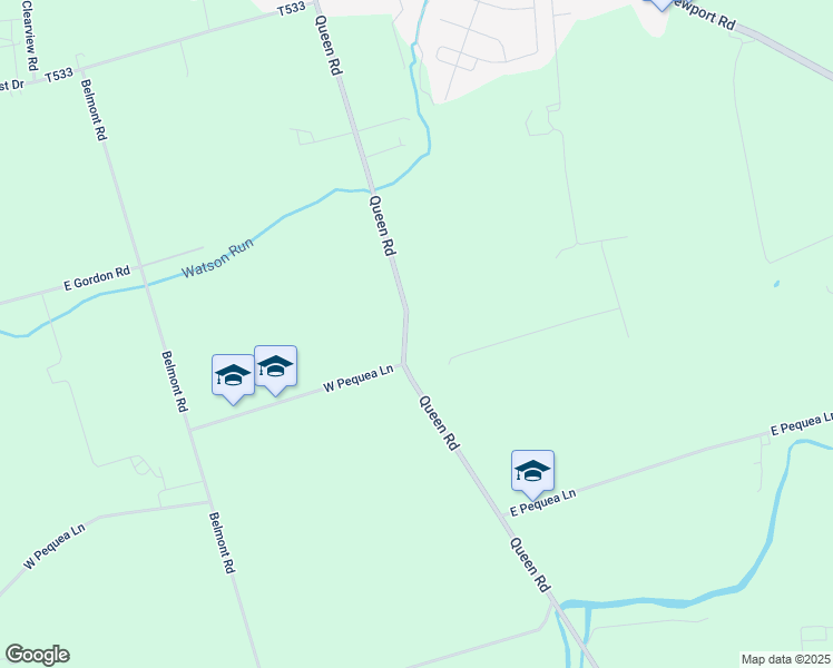 map of restaurants, bars, coffee shops, grocery stores, and more near 241 Queen Road in Gordonville