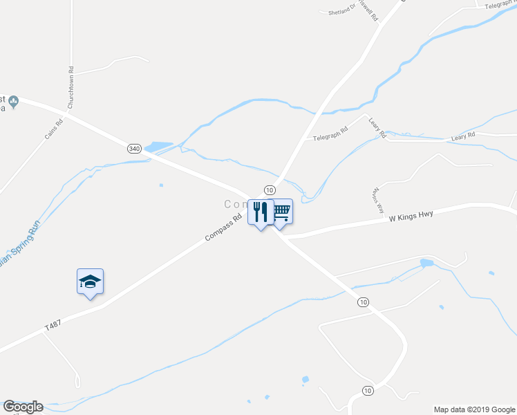 map of restaurants, bars, coffee shops, grocery stores, and more near 1425 W Kings Hwy in Gap