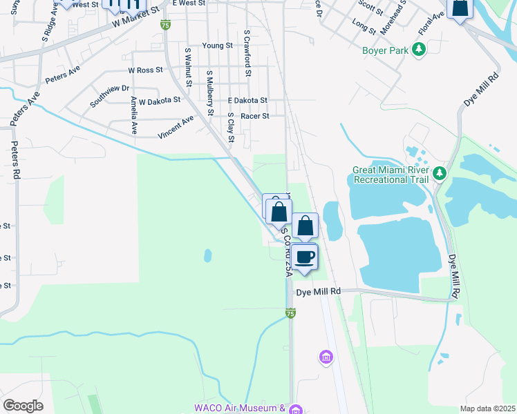 map of restaurants, bars, coffee shops, grocery stores, and more near 1316 South Market Street in Troy
