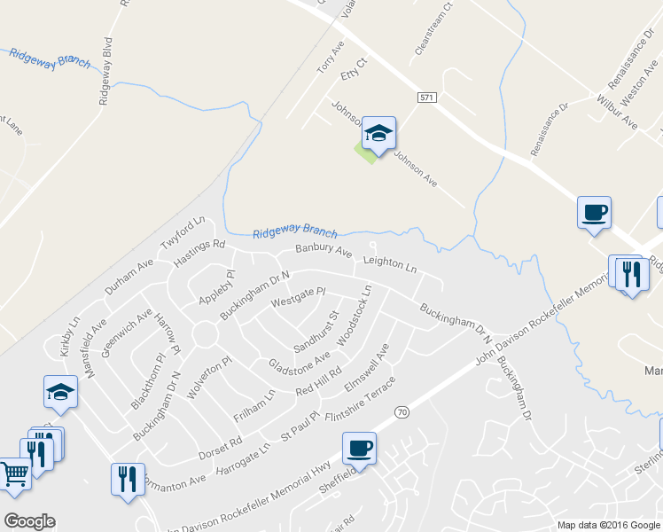 map of restaurants, bars, coffee shops, grocery stores, and more near 72 Buckingham Drive North in Manchester Township