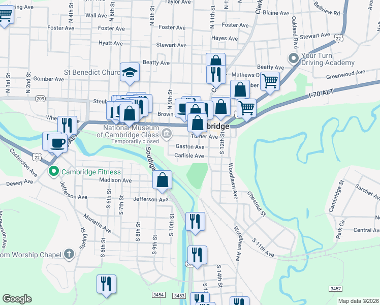 map of restaurants, bars, coffee shops, grocery stores, and more near 213 S 10th St in Cambridge