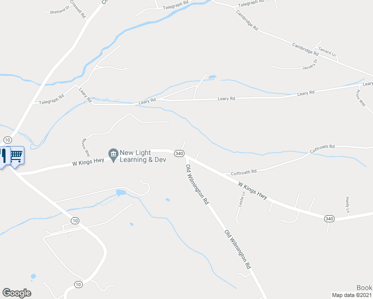 map of restaurants, bars, coffee shops, grocery stores, and more near 1231 West Kings Highway in Coatesville