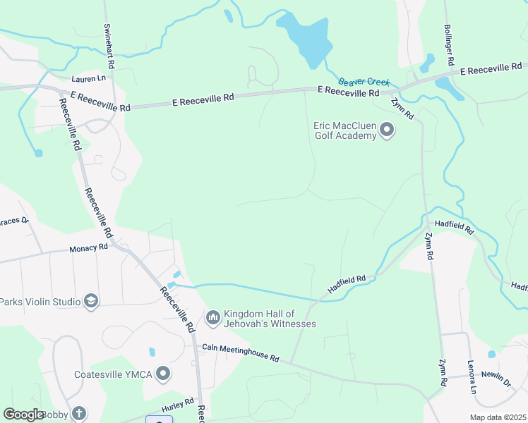 map of restaurants, bars, coffee shops, grocery stores, and more near 461 Norland Drive in Downingtown