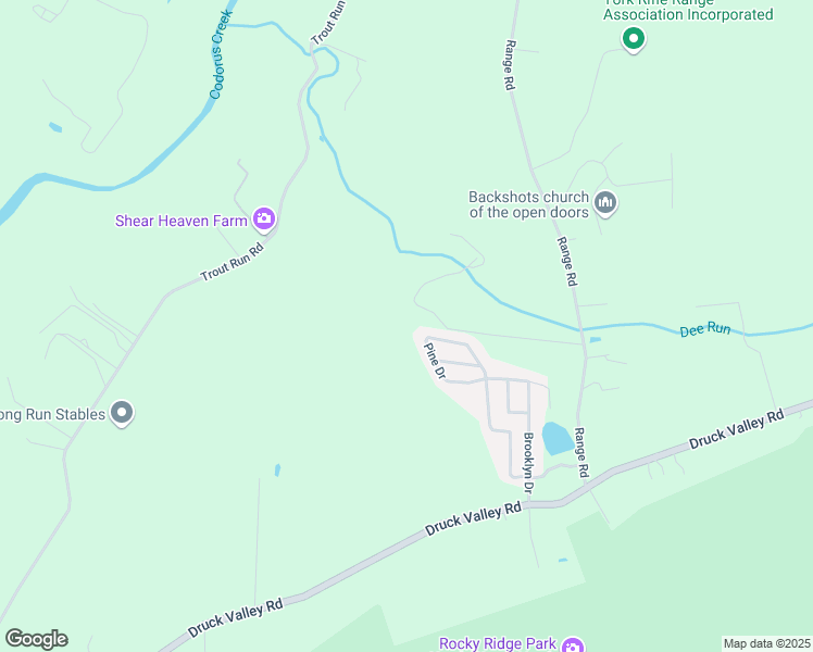 map of restaurants, bars, coffee shops, grocery stores, and more near 103 Concord Drive in York