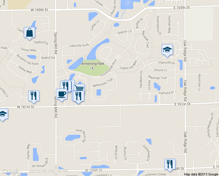 map of restaurants, bars, coffee shops, grocery stores, and more near 32 Markleville Lane in Westfield
