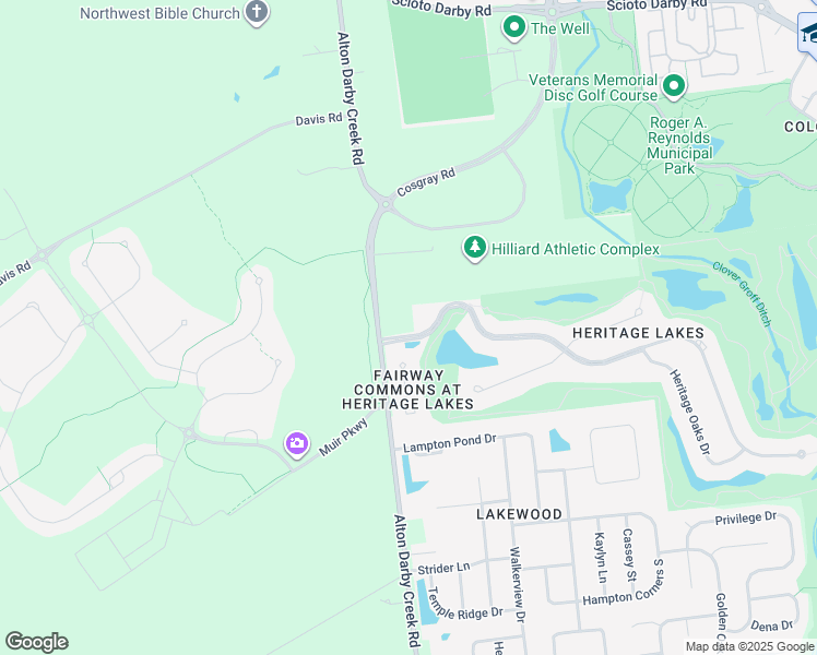 map of restaurants, bars, coffee shops, grocery stores, and more near 6302 Heritage Lakes Drive in Hilliard
