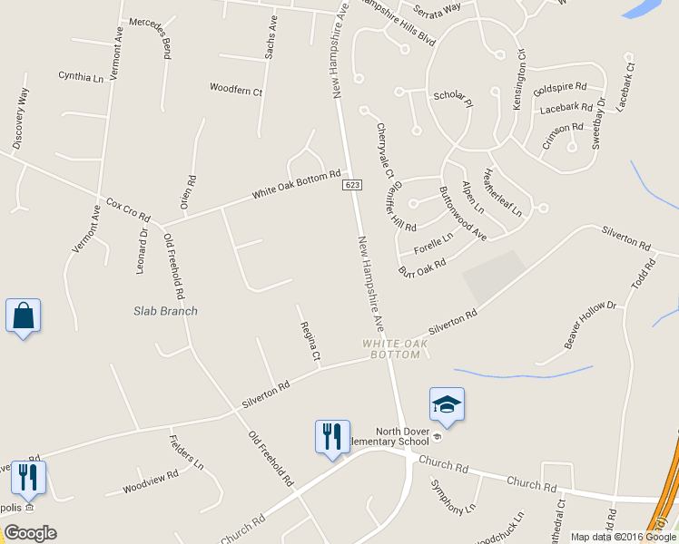 map of restaurants, bars, coffee shops, grocery stores, and more near 1850 New Hampshire Avenue in Toms River