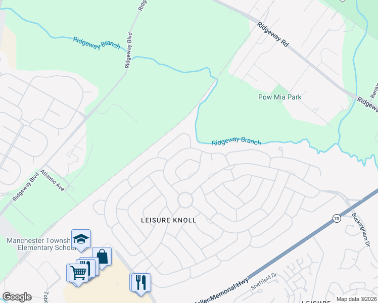 map of restaurants, bars, coffee shops, grocery stores, and more near 10 Marlow Avenue in Manchester Township
