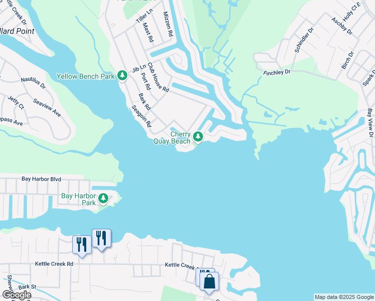 map of restaurants, bars, coffee shops, grocery stores, and more near 112 Captains Drive in Brick Township