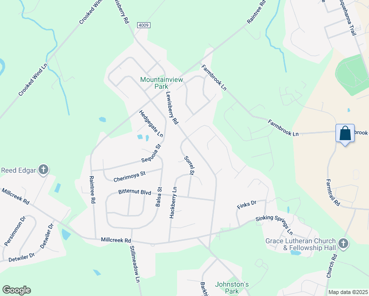 map of restaurants, bars, coffee shops, grocery stores, and more near 3180 Sorrel Street in York