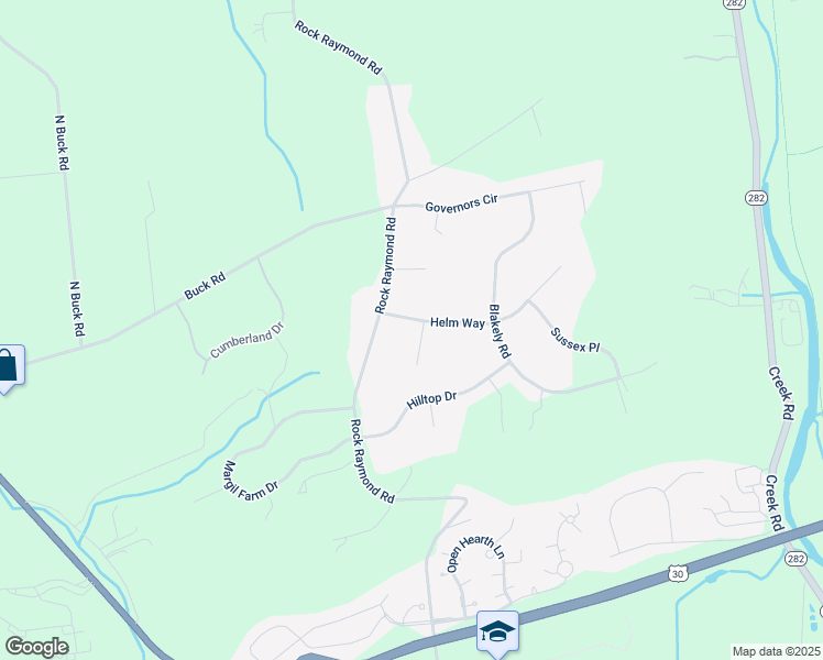 map of restaurants, bars, coffee shops, grocery stores, and more near 104 Helm Way in Downingtown