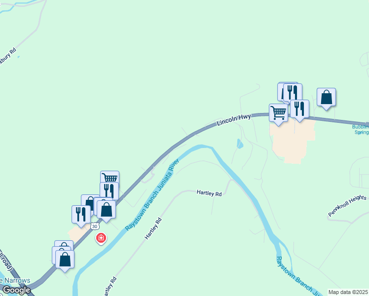 map of restaurants, bars, coffee shops, grocery stores, and more near 134 Finland Road in Bedford