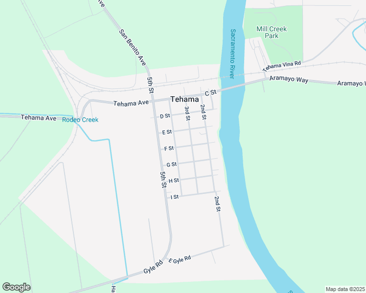 map of restaurants, bars, coffee shops, grocery stores, and more near 355 F Street in Tehama