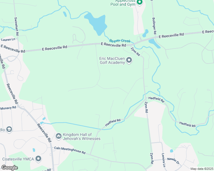 map of restaurants, bars, coffee shops, grocery stores, and more near 105 Trego Lane in Downingtown