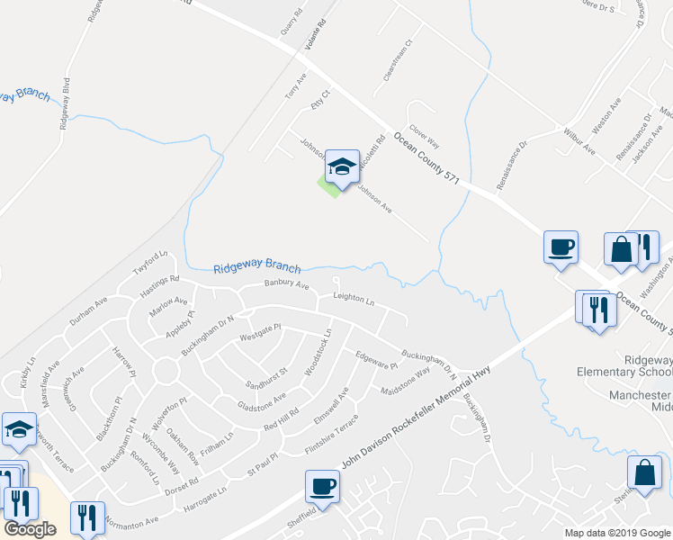 map of restaurants, bars, coffee shops, grocery stores, and more near 11 Esher Court in Manchester Township