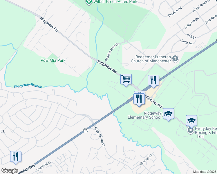 map of restaurants, bars, coffee shops, grocery stores, and more near 49 Rockingham Way in Manchester Township