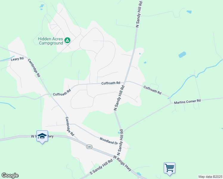 map of restaurants, bars, coffee shops, grocery stores, and more near 207 Sandy Way in Coatesville
