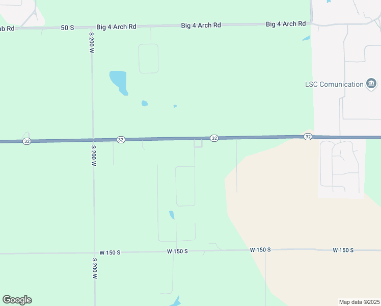 map of restaurants, bars, coffee shops, grocery stores, and more near 1565 Indiana 32 in Crawfordsville