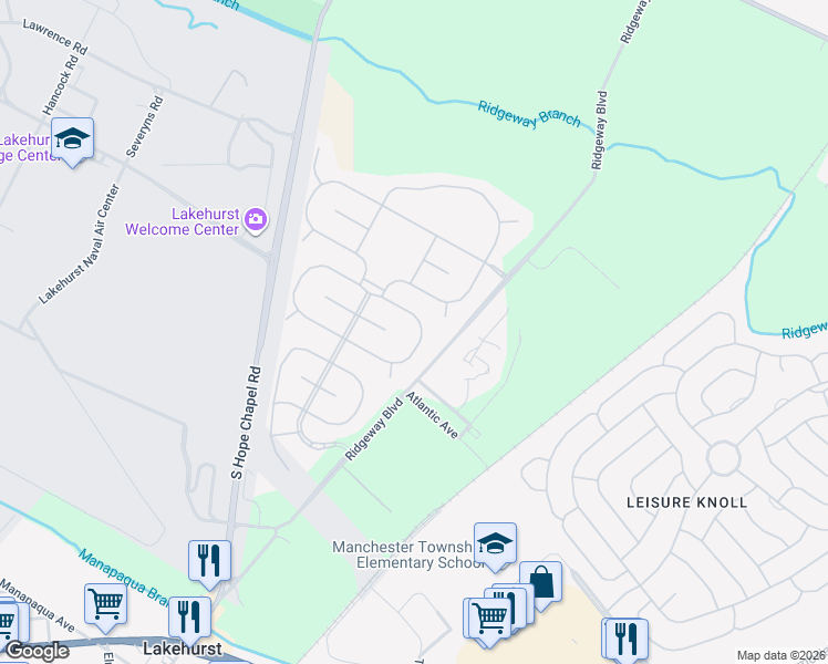 map of restaurants, bars, coffee shops, grocery stores, and more near 40 Addlestone Lane in Manchester Township
