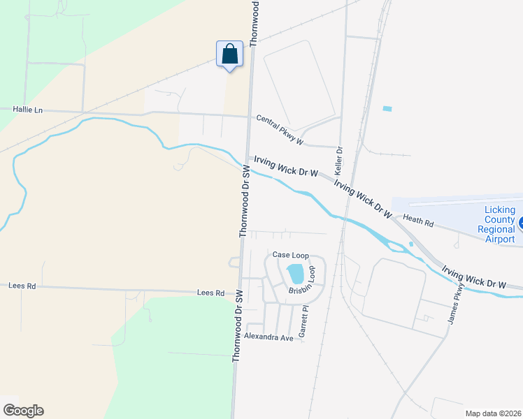 map of restaurants, bars, coffee shops, grocery stores, and more near 1044 Thornwood Drive Southwest in Heath