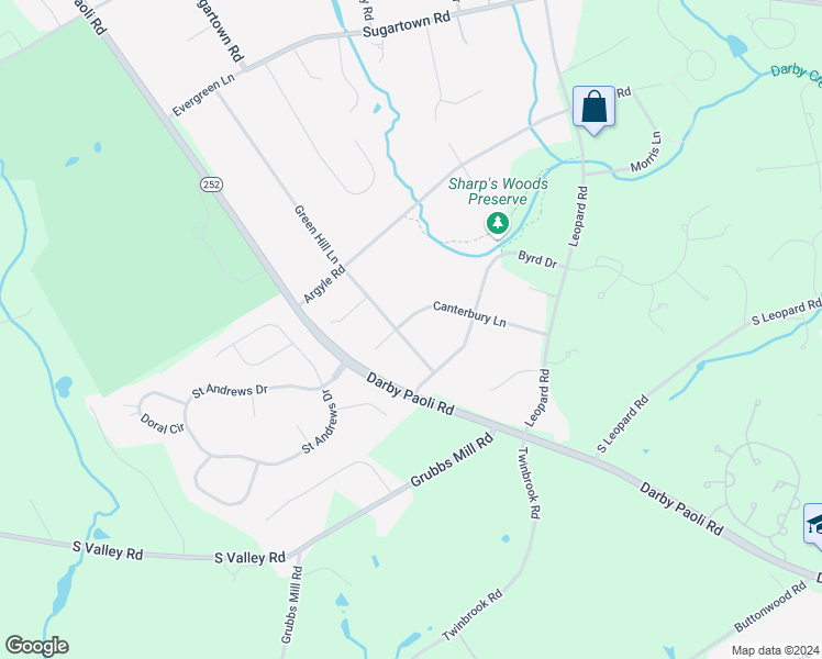map of restaurants, bars, coffee shops, grocery stores, and more near 539 Green Hill Lane in Berwyn