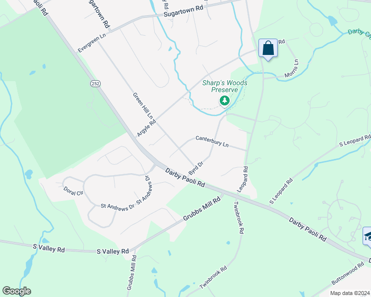 map of restaurants, bars, coffee shops, grocery stores, and more near 539 Green Hill Lane in Berwyn
