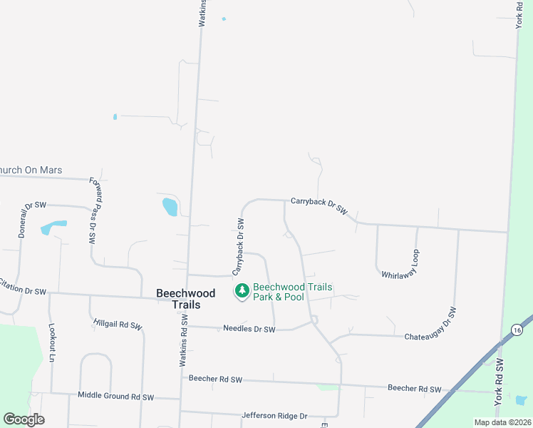 map of restaurants, bars, coffee shops, grocery stores, and more near 731 Carryback Drive Southwest in Pataskala