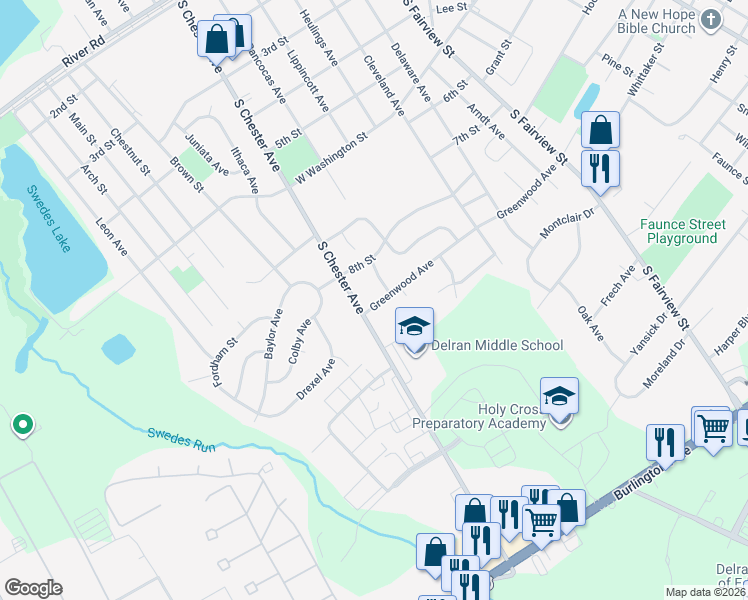 map of restaurants, bars, coffee shops, grocery stores, and more near 603 Greenwood Avenue in Riverside