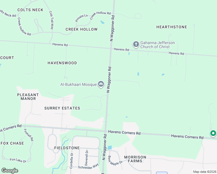 map of restaurants, bars, coffee shops, grocery stores, and more near 3455 North Waggoner Road in Blacklick