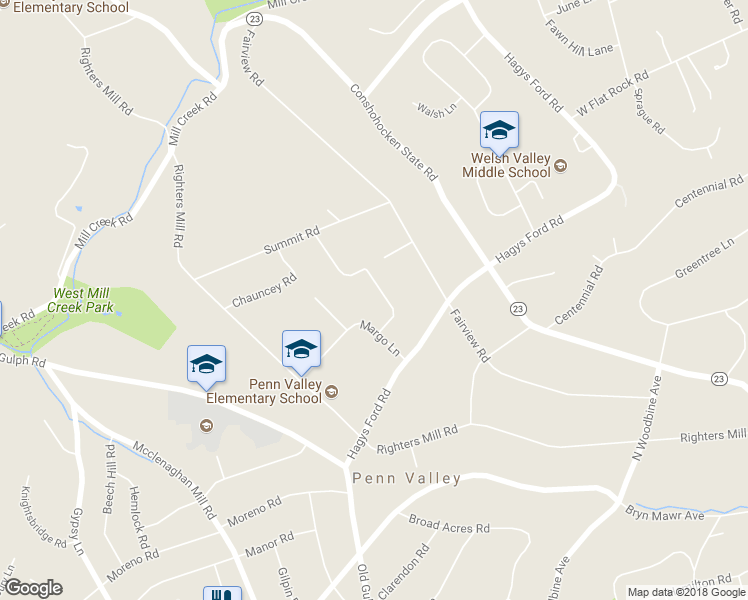 map of restaurants, bars, coffee shops, grocery stores, and more near 236 Stacey Road in Penn Valley