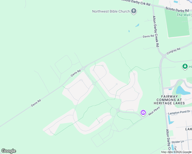 map of restaurants, bars, coffee shops, grocery stores, and more near 3663 Goldenrod Street in Hilliard