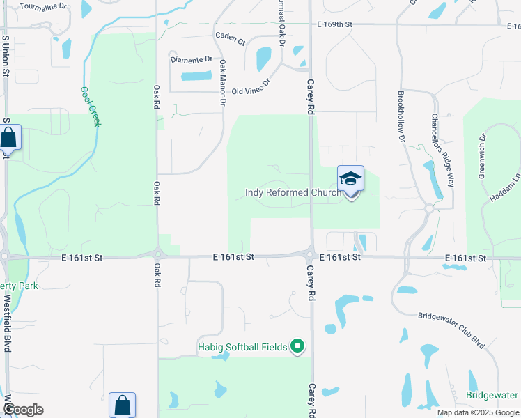 map of restaurants, bars, coffee shops, grocery stores, and more near 3069 Belterra Place in Westfield